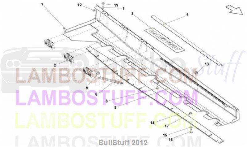 2013 Lamborghini GALLARDO LP 570-4 SPYDER PERFORMANTE EUROPE EXTERNAL SIDE MEMBER (853.01.00)